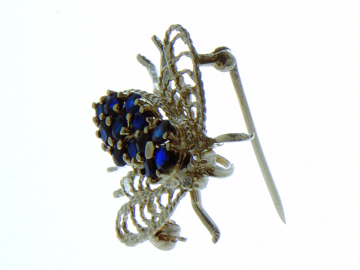 14K Sapphire & Diamond Fly Pin