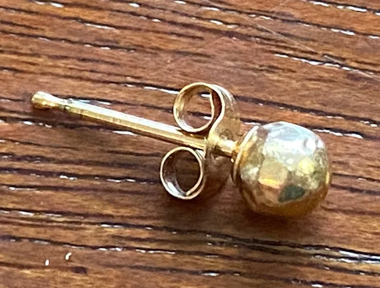 14k Yellow Gold Small Ball Bead Stud Pierced Earring