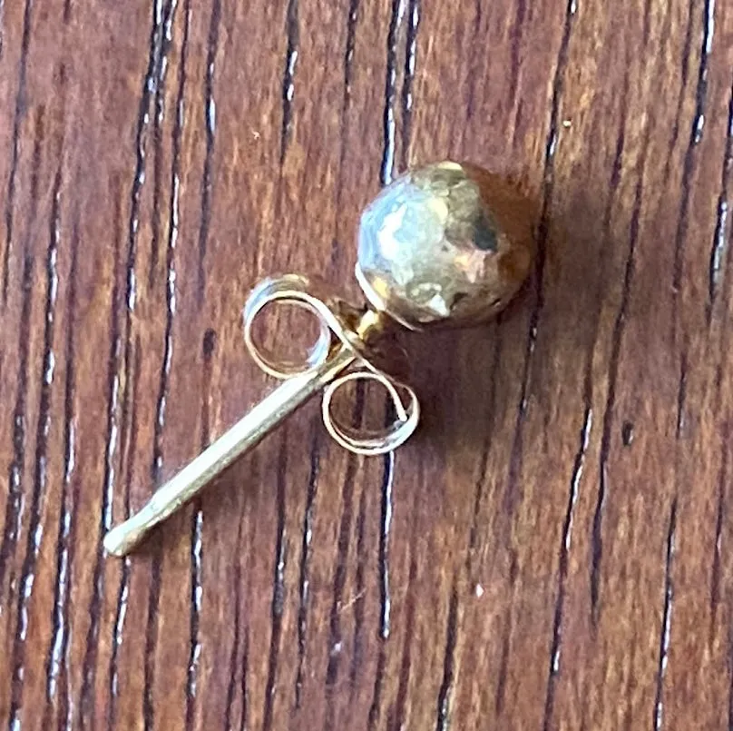 14k Yellow Gold Small Ball Bead Stud Pierced Earring