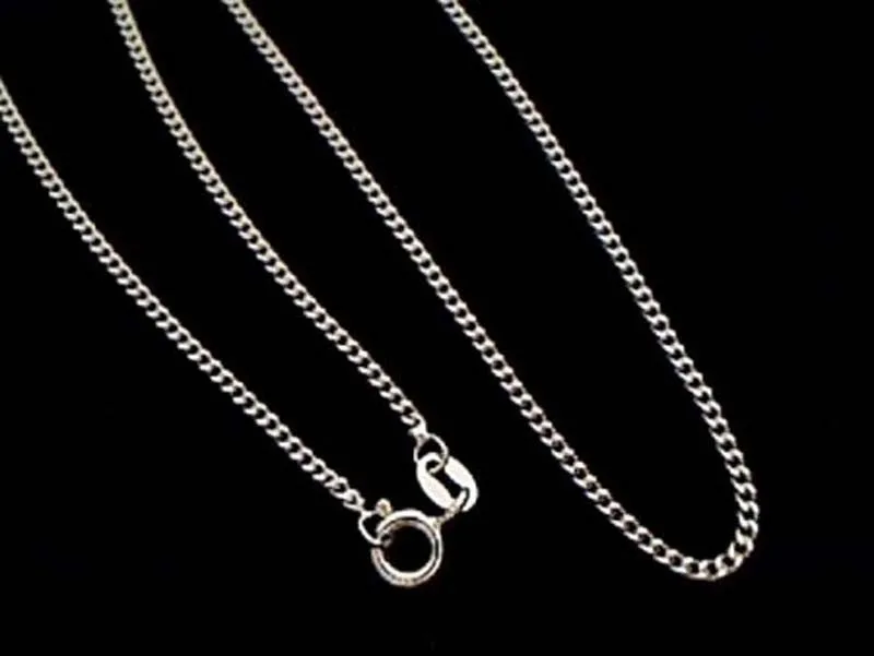 16" Medium Gauge Sterling Silver Curb Link Chain