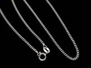 16" Medium Gauge Sterling Silver Curb Link Chain