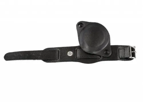 18mm Black 1950s Pattern Leather Military Watch Strap with Protective Face Cover