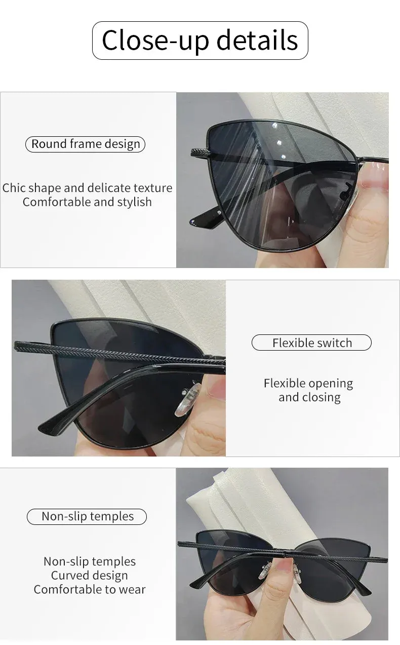 2024 Sexy Classic Vintage Cat Eye Sunglasses Woman Vintage Sun Glasses Female Ladies Cat Eye Sunglass 2024 Metal Frame Glasses