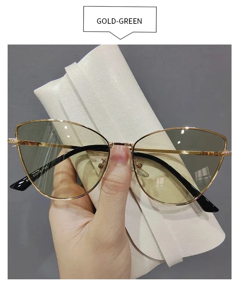 2024 Sexy Classic Vintage Cat Eye Sunglasses Woman Vintage Sun Glasses Female Ladies Cat Eye Sunglass 2024 Metal Frame Glasses