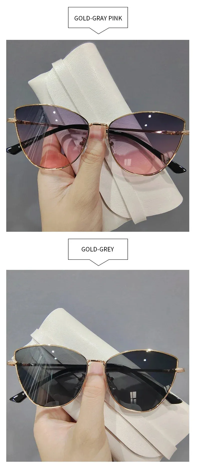 2024 Sexy Classic Vintage Cat Eye Sunglasses Woman Vintage Sun Glasses Female Ladies Cat Eye Sunglass 2024 Metal Frame Glasses