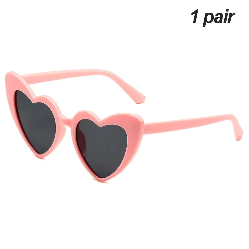 2024 Summer Beach Sunglasses Women  Fashion Heart Shaped Glasses Girls Night Gift Bride To Be Glasses