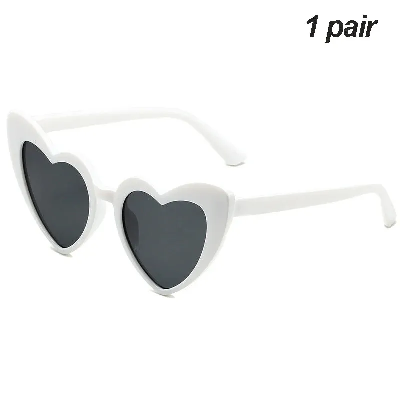 2024 Summer Beach Sunglasses Women  Fashion Heart Shaped Glasses Girls Night Gift Bride To Be Glasses