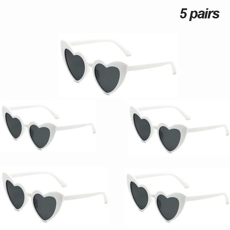 2024 Summer Beach Sunglasses Women  Fashion Heart Shaped Glasses Girls Night Gift Bride To Be Glasses