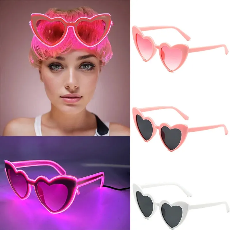 2024 Summer Beach Sunglasses Women  Fashion Heart Shaped Glasses Girls Night Gift Bride To Be Glasses