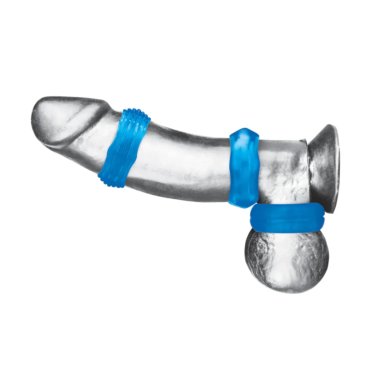 3-Pack Nuts & Bolts Stretch Cock Ring Set by Blue Line