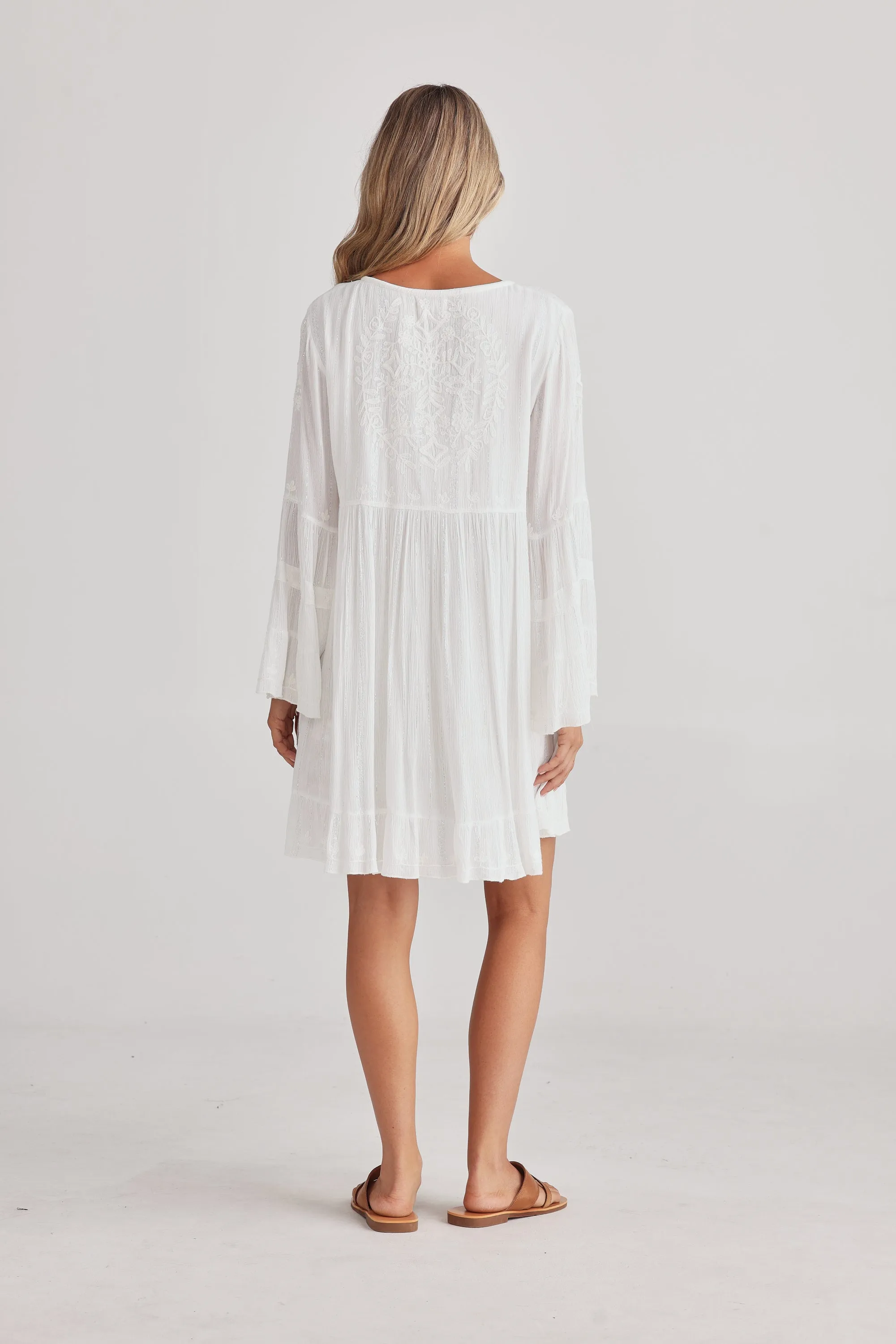 Aneesa Tunic in Off White Lurex