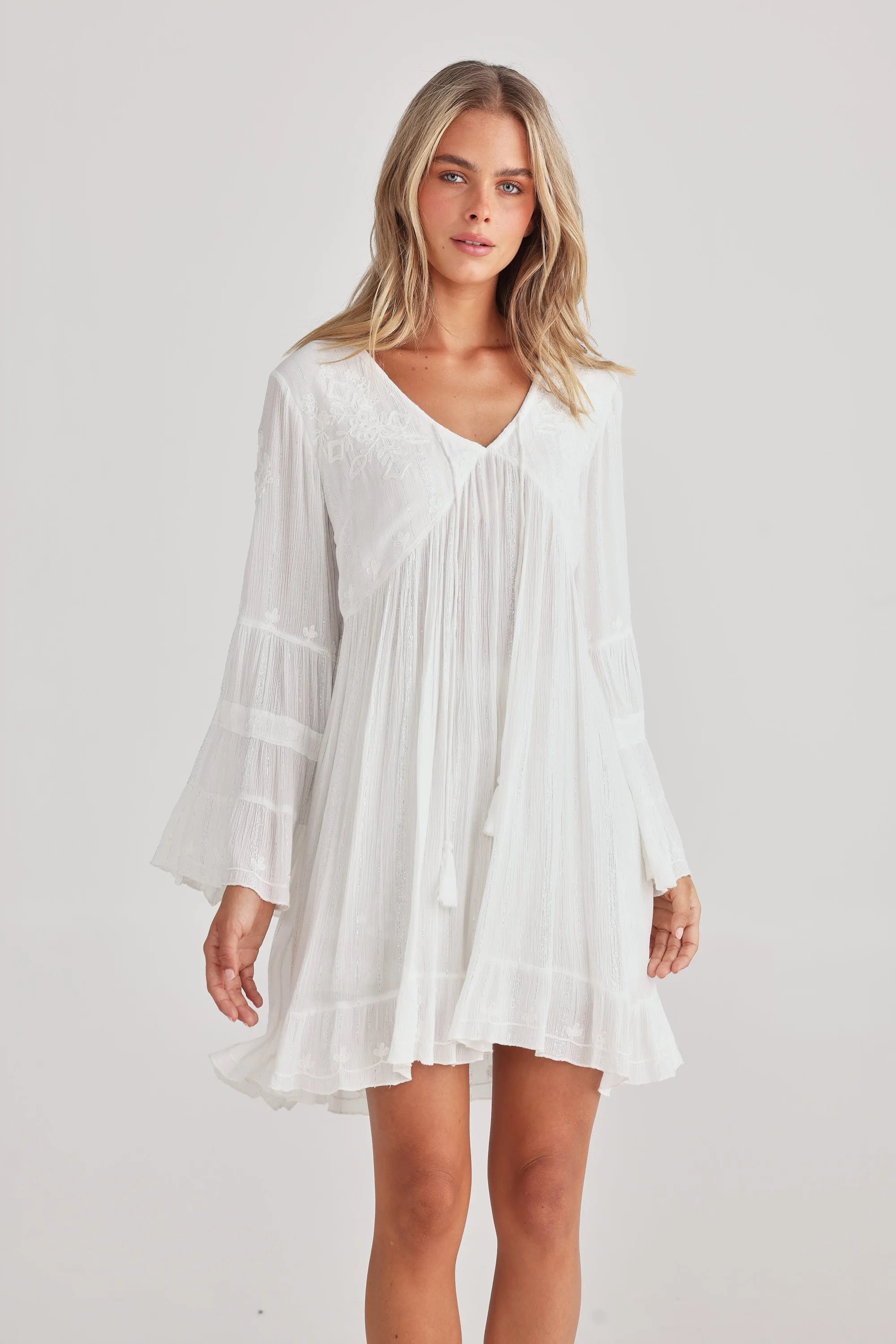 Aneesa Tunic in Off White Lurex