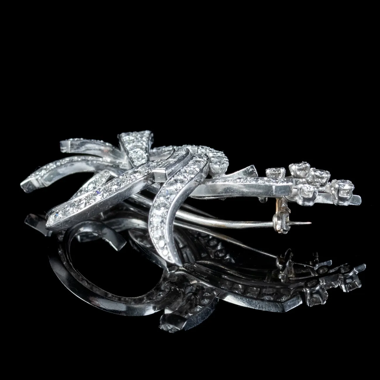 Antique Edwardian Belle Epoque Diamond Spray Brooch Platinum 5ct Of Diamond