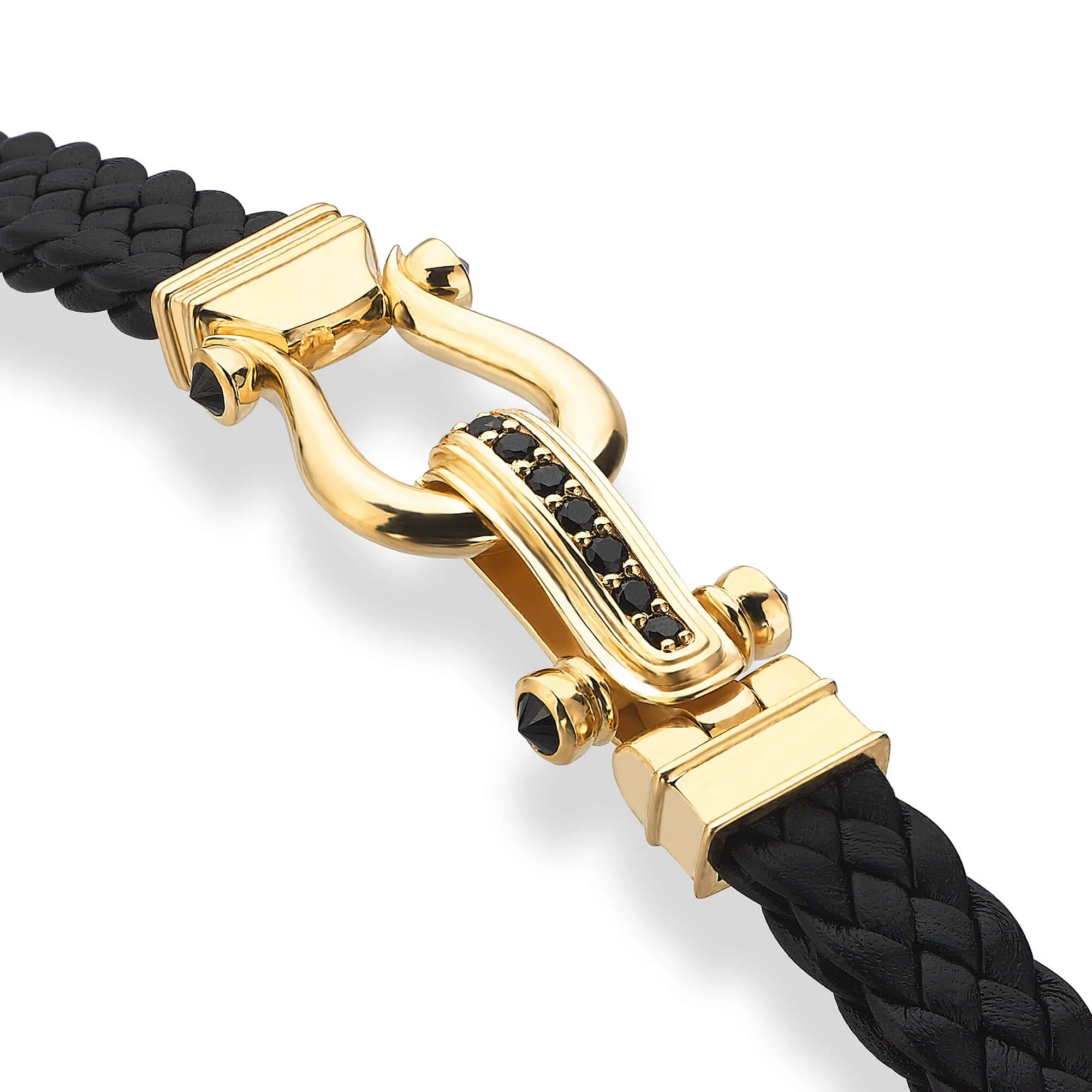 Atolyestone Iconic Leather Bracelet in Gold