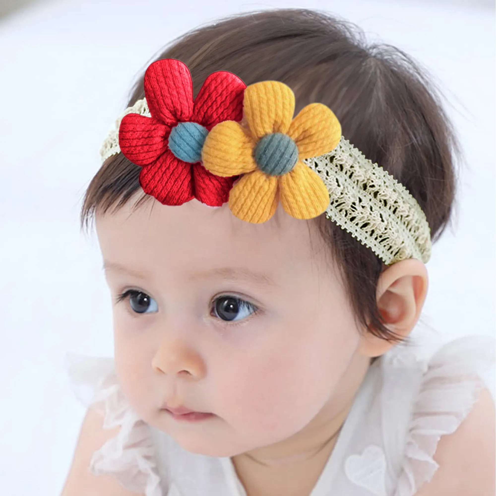 Babymoon | Set of 3 | Designer Princess Baby Girl’s Headbands | Hair Accessories | Red