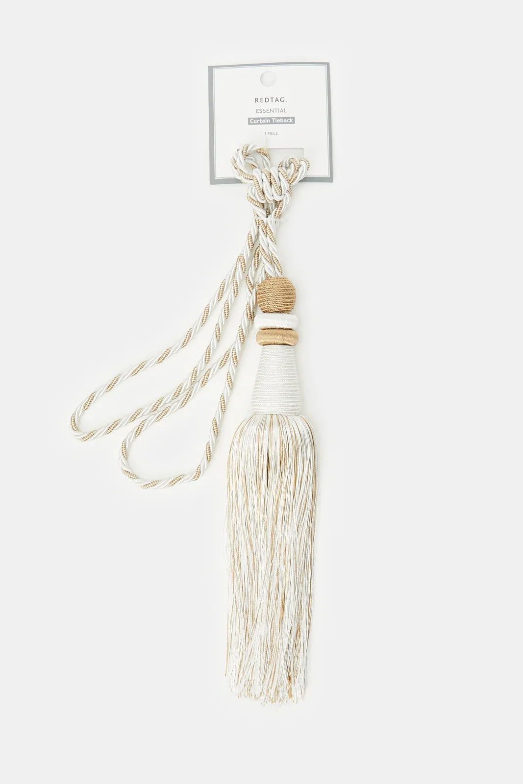 Beige/Ivory Tie Back With Tassel