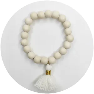 Blonde Wood with White Tassel