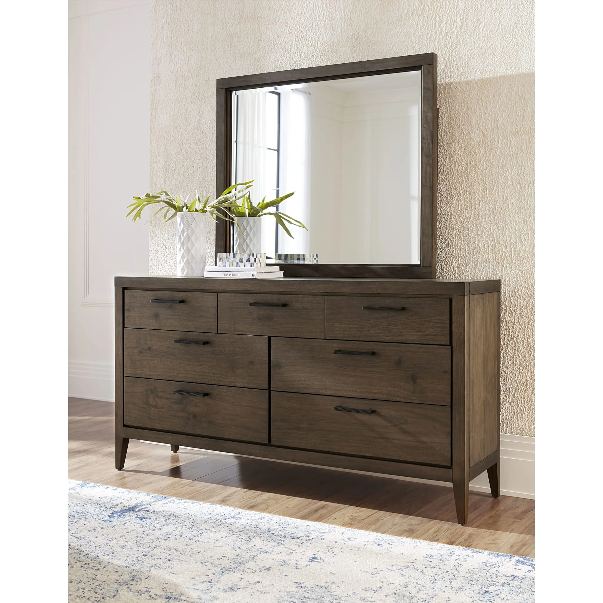 Boracay Seven Drawer Walnut Dresser in Wild Oats Brown (2024)