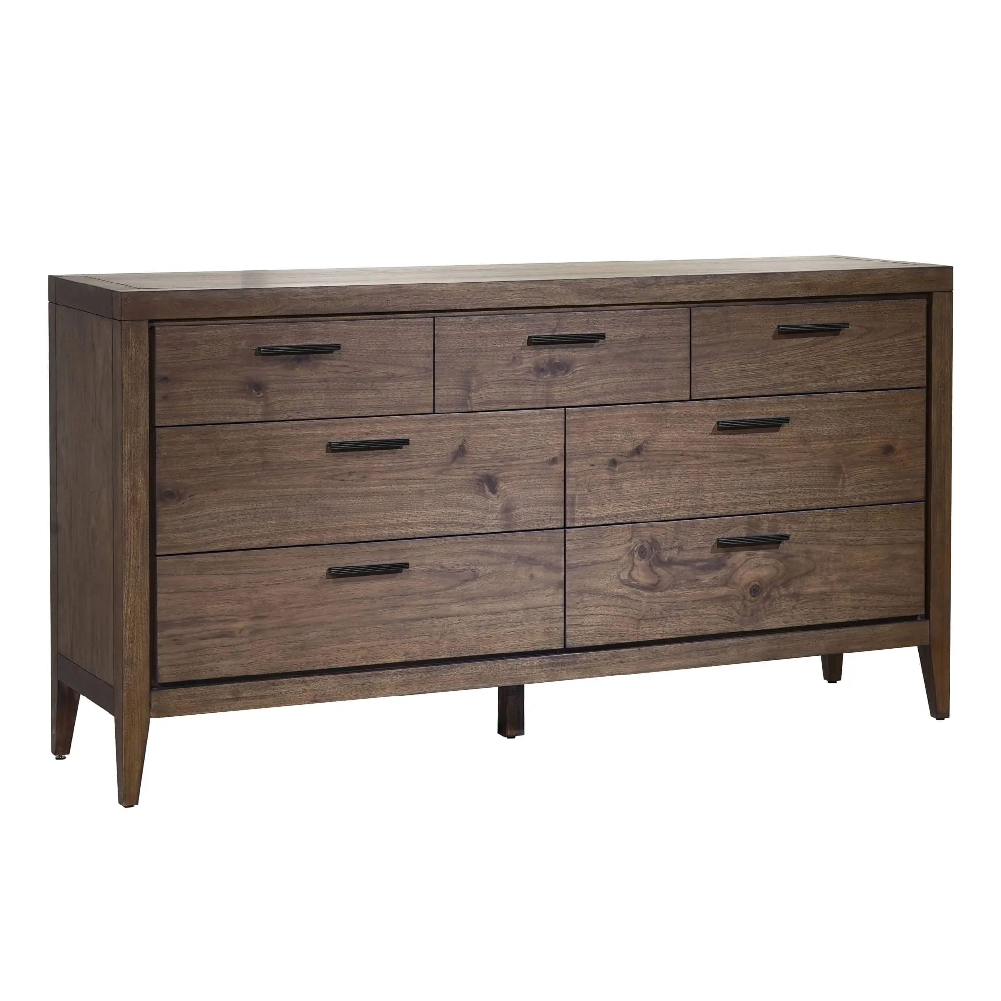 Boracay Seven Drawer Walnut Dresser in Wild Oats Brown (2024)