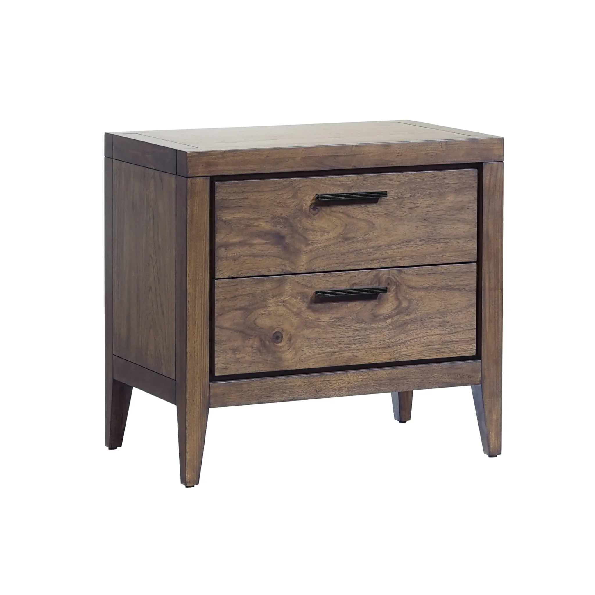 Boracay Two Drawer USB Charging Nightstand in Wild Oats Brown