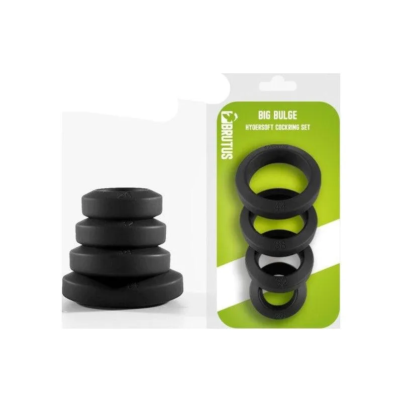 Brutus Big Bulge Silicone Cock Ring 4 Pc Set