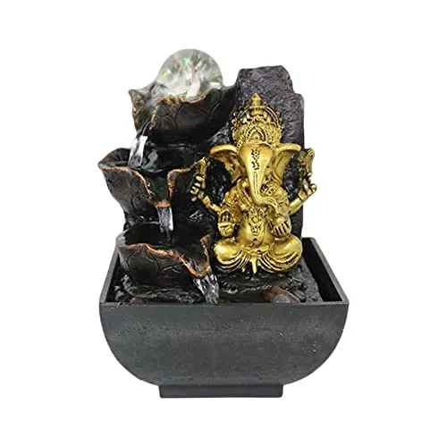 CALANDIS® Ganesha Statues Indoor Tabletop Fountain Collectibles Decorative Gift 13cmx13cmx18cm'