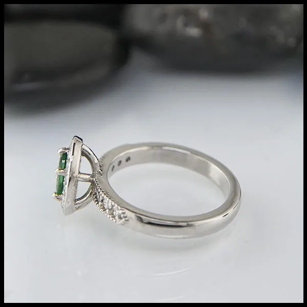 Classic Tsavorite Halo Ring