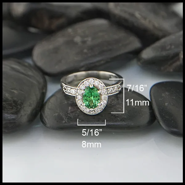 Classic Tsavorite Halo Ring