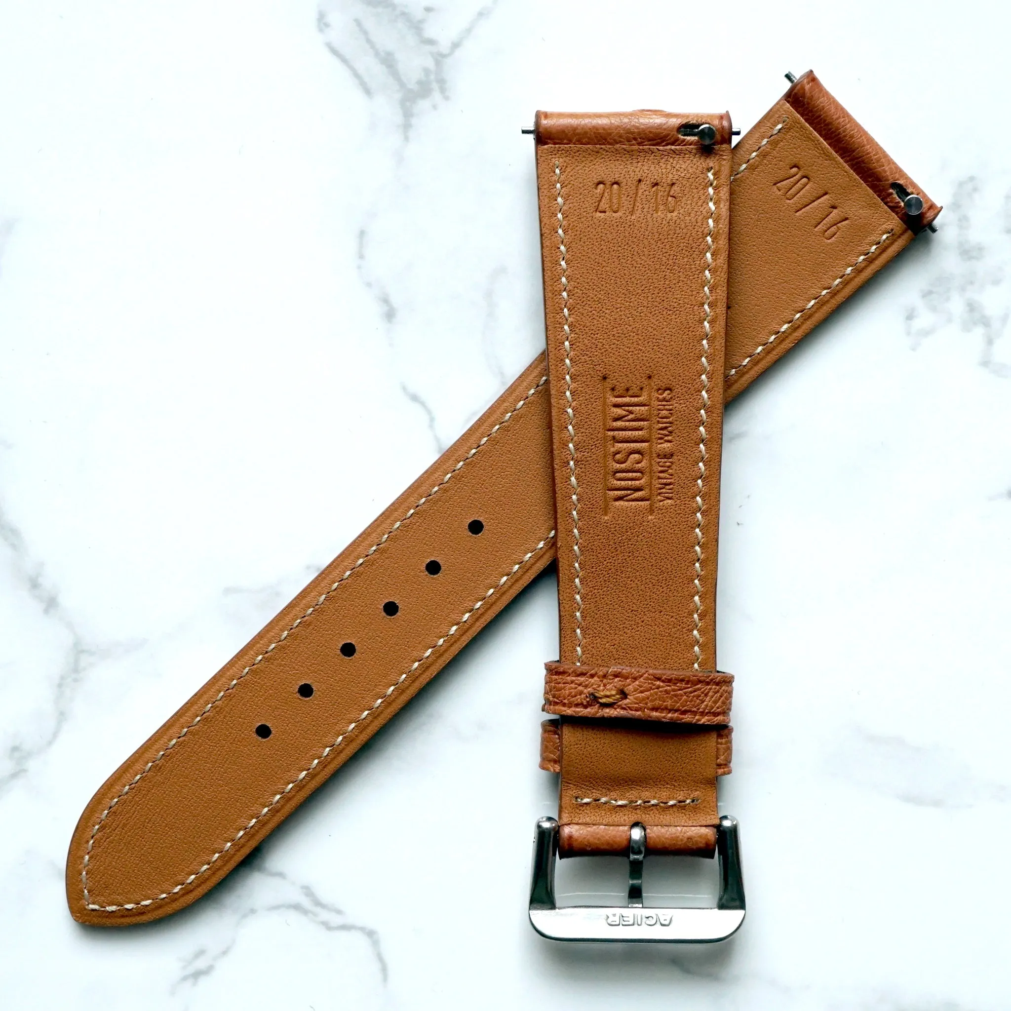 COGNAC OSTRICH STANDARD STRAP