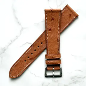 COGNAC OSTRICH STANDARD STRAP