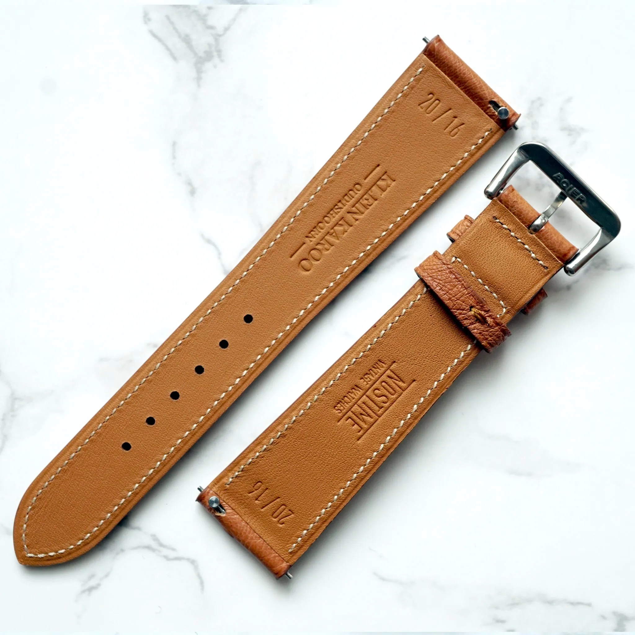 COGNAC OSTRICH STANDARD STRAP