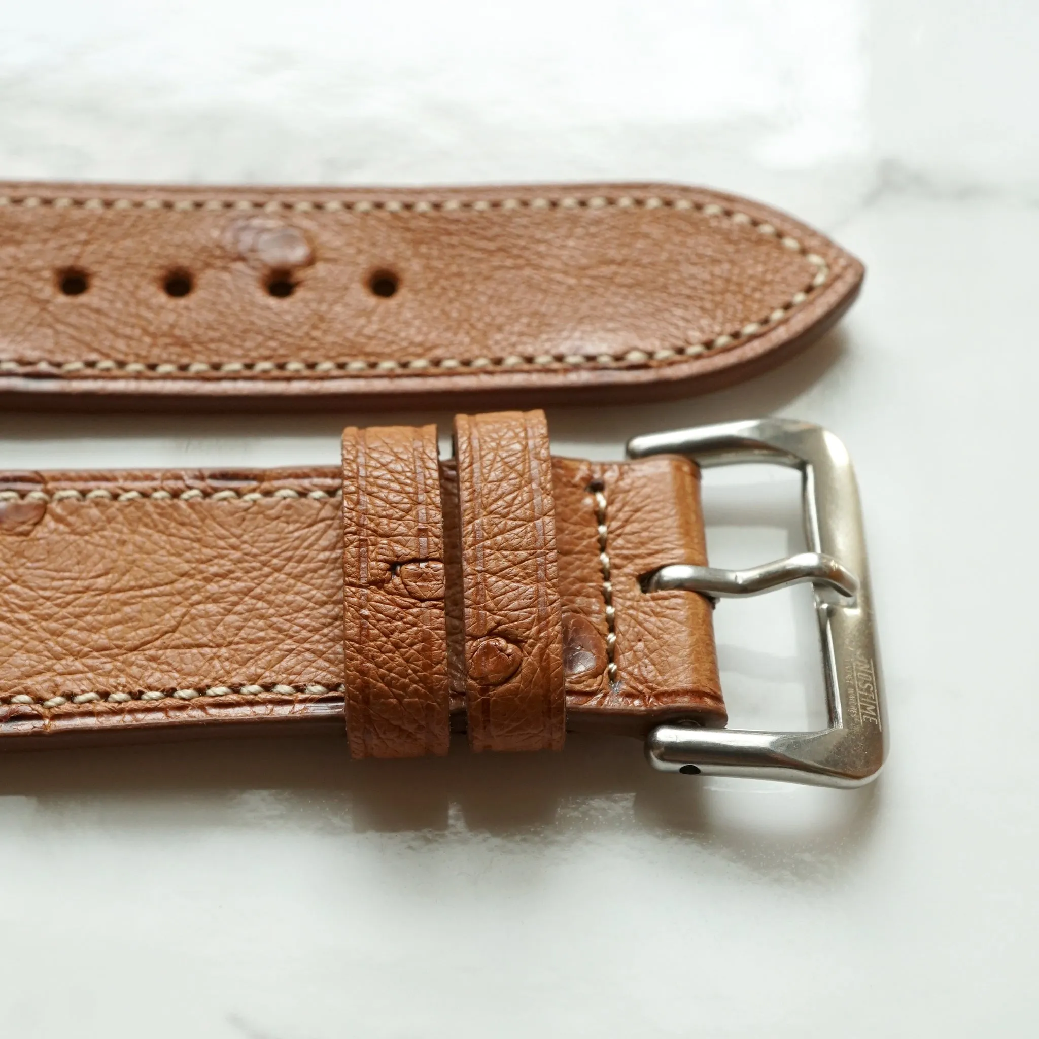 COGNAC OSTRICH STANDARD STRAP