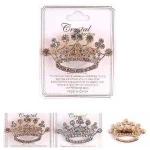 Crown Rhinestone Brooches 0323 (12 units)