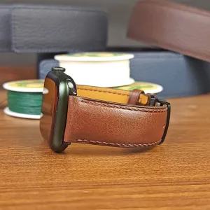 Custom Luxury Brown Vachetta Leather Apple Watch Straps