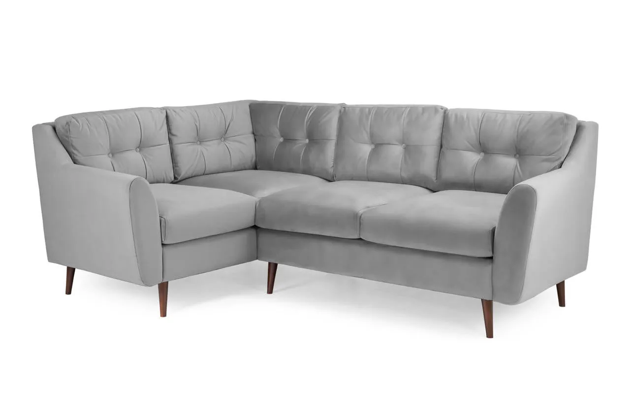 Dalston Sofa - Plush Grey Left Hand Facing Corner - 238 x 168 CM