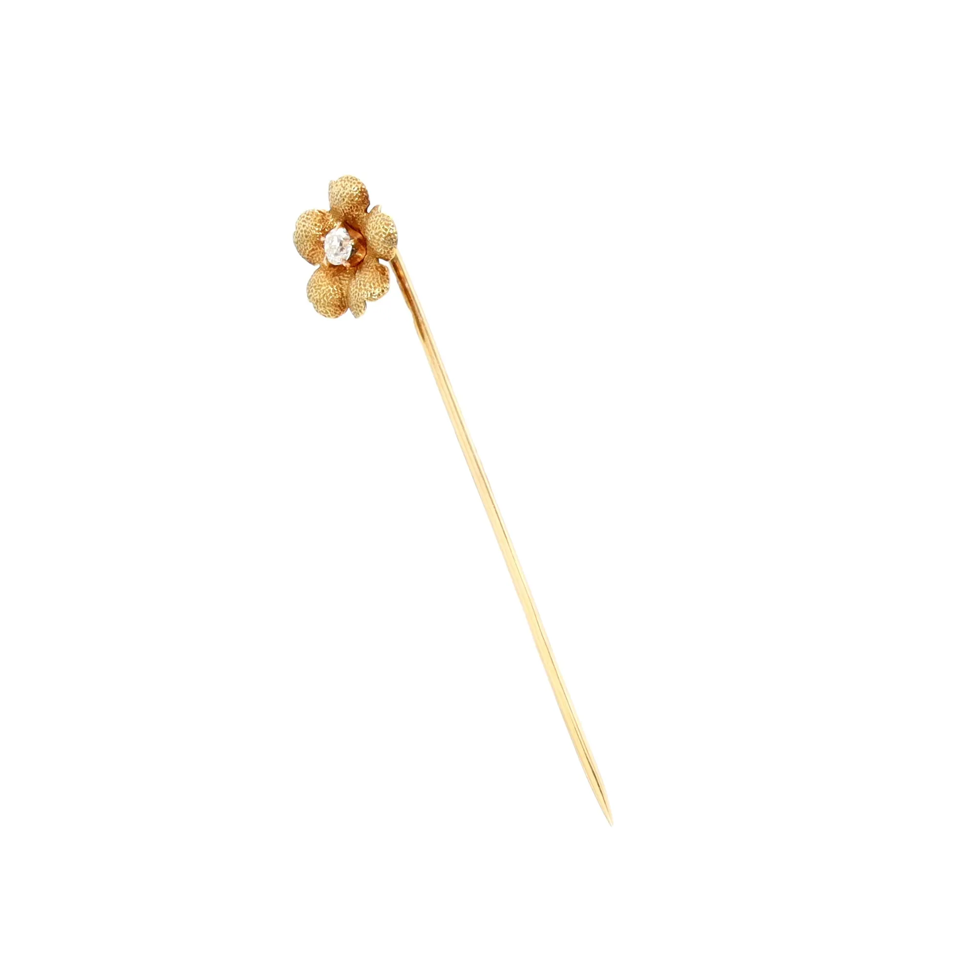 Diamond Floral Stickpin