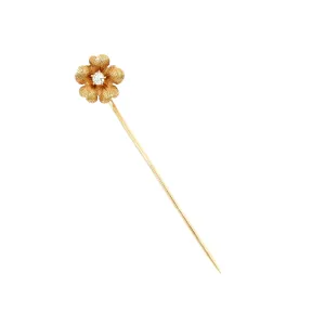 Diamond Floral Stickpin