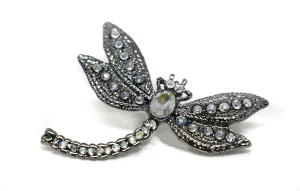 Dragonfly Rhinestone Brooch (Two-Pieces) 2"