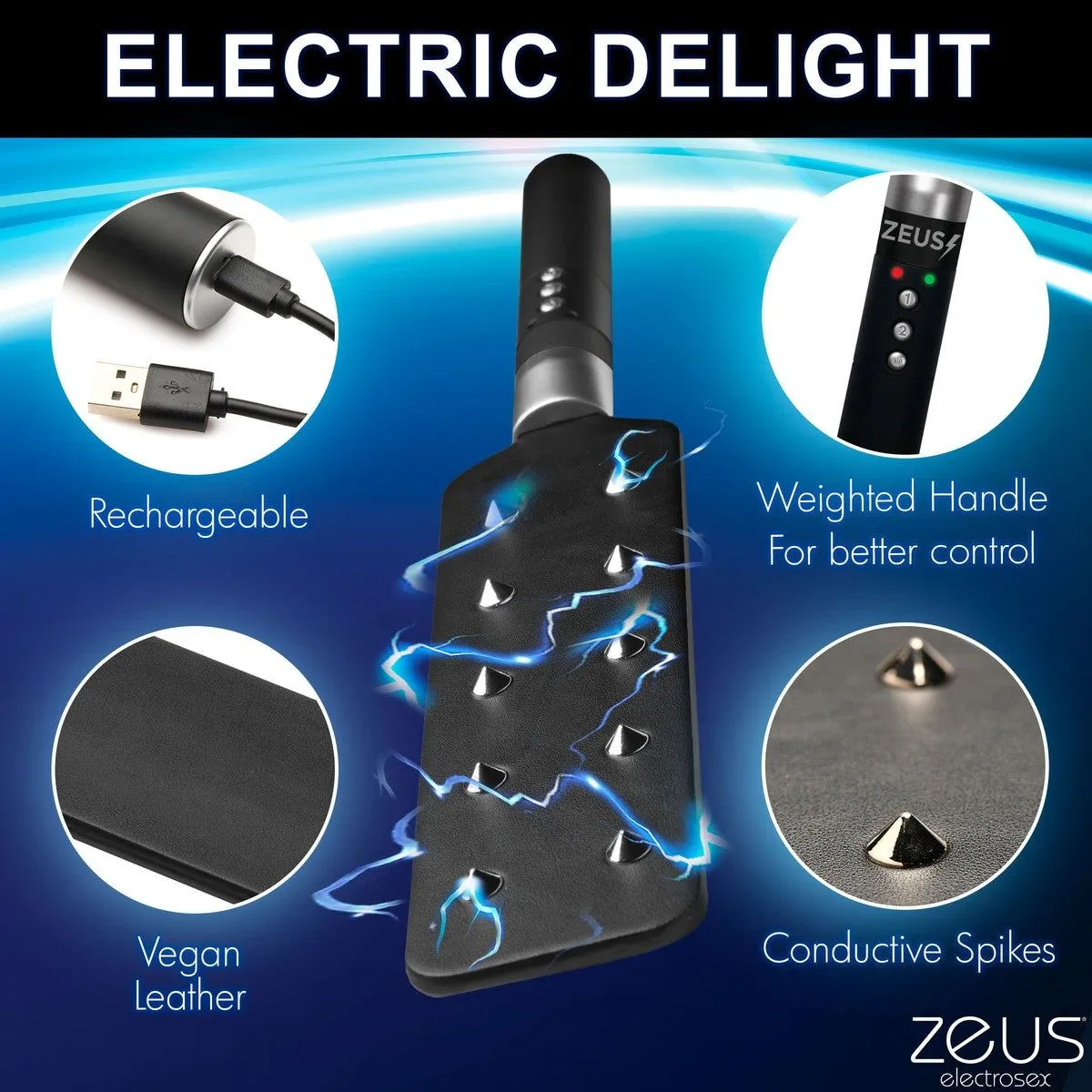 E-stim Spiked Paddle by Zeus Electrosex