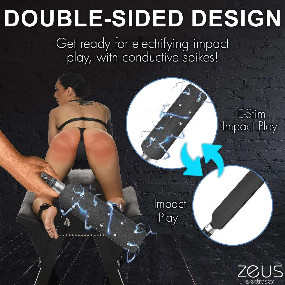 E-stim Spiked Paddle by Zeus Electrosex