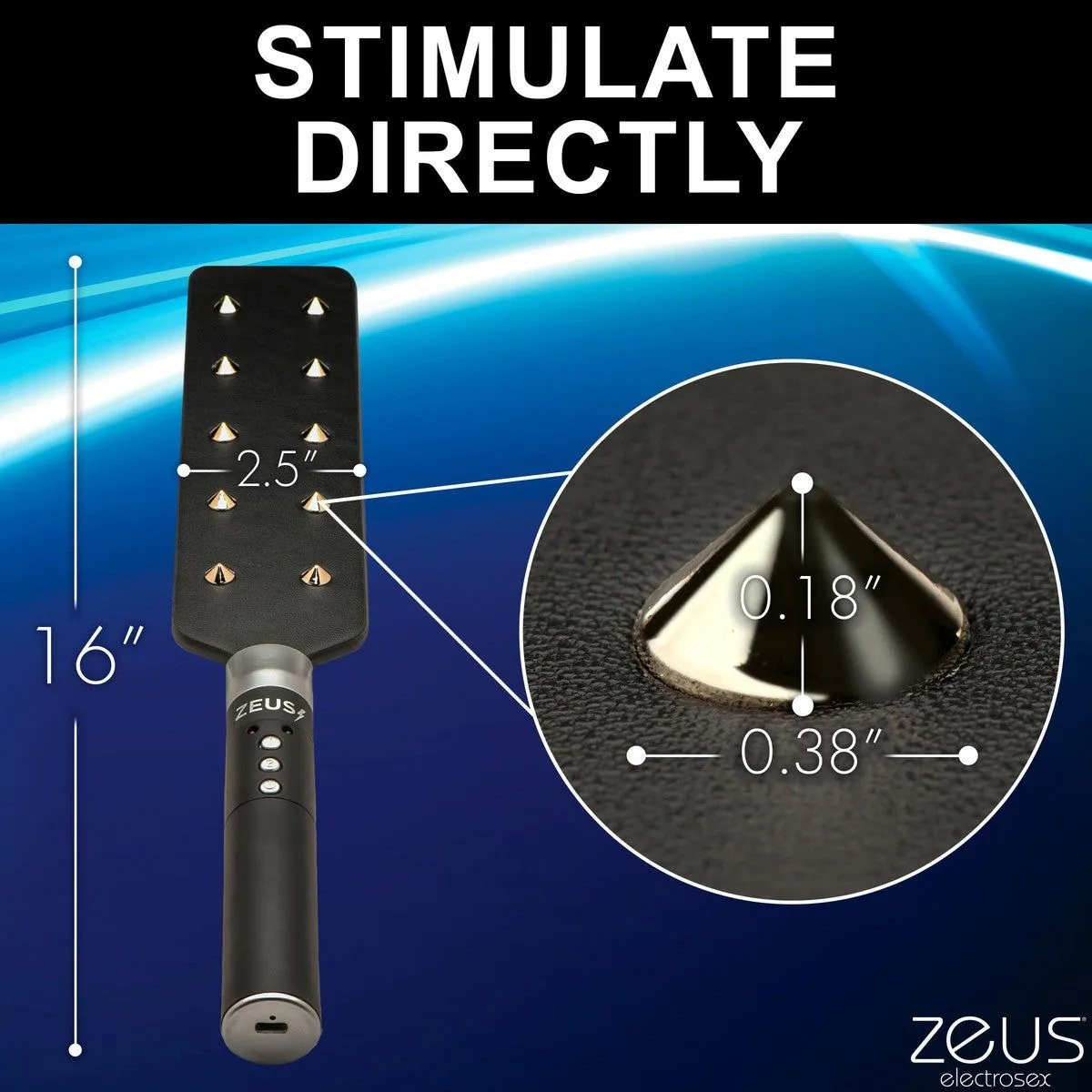 E-stim Spiked Paddle by Zeus Electrosex