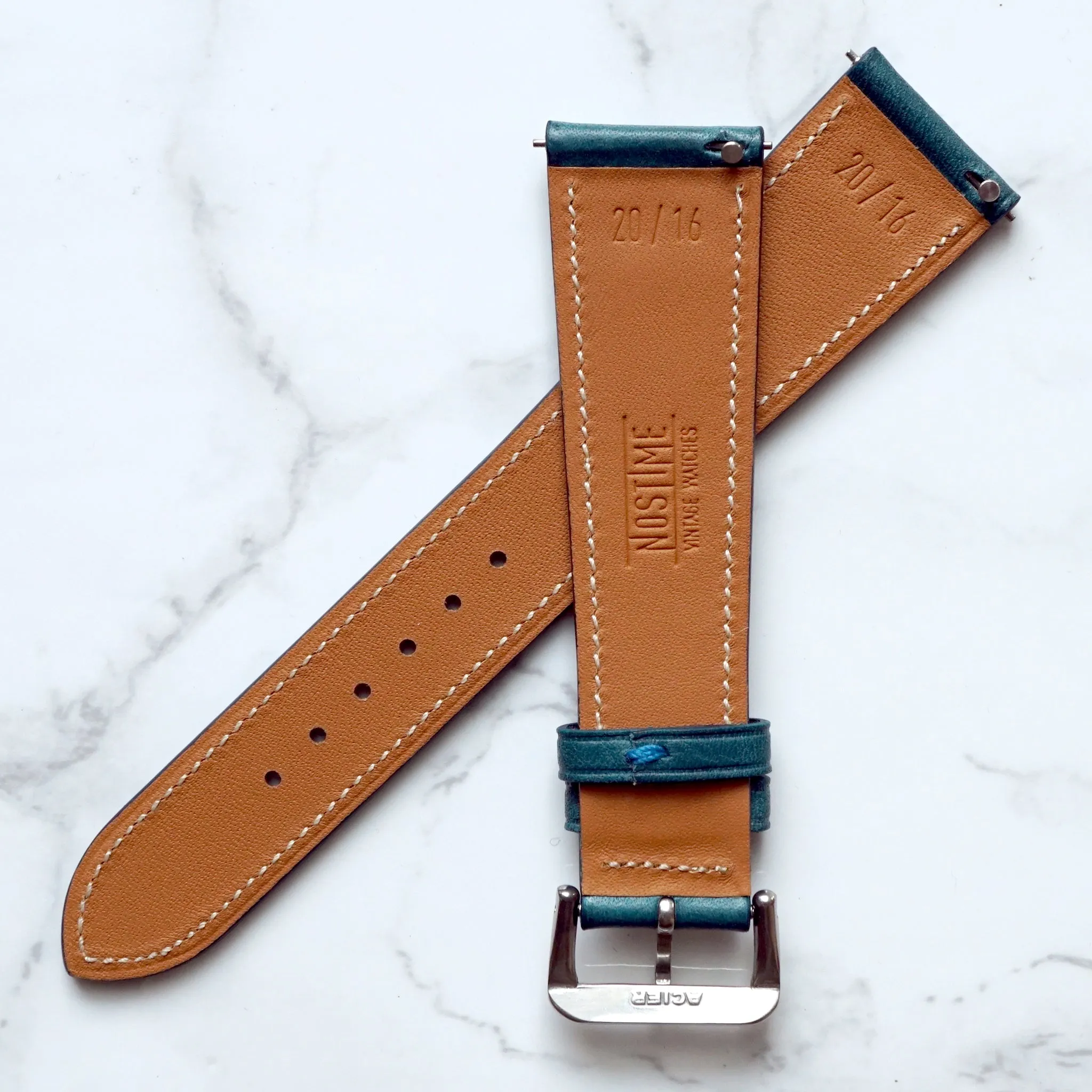 EMERALD BLUE BOX CALF STANDARD STRAP