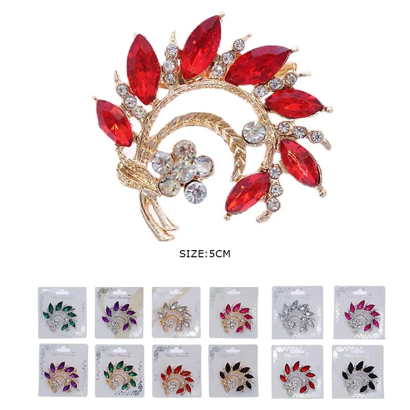 Fashion Rhinestone Brooch 0030R6 (12 units)