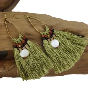 Fringe Earrings Olive Global Groove