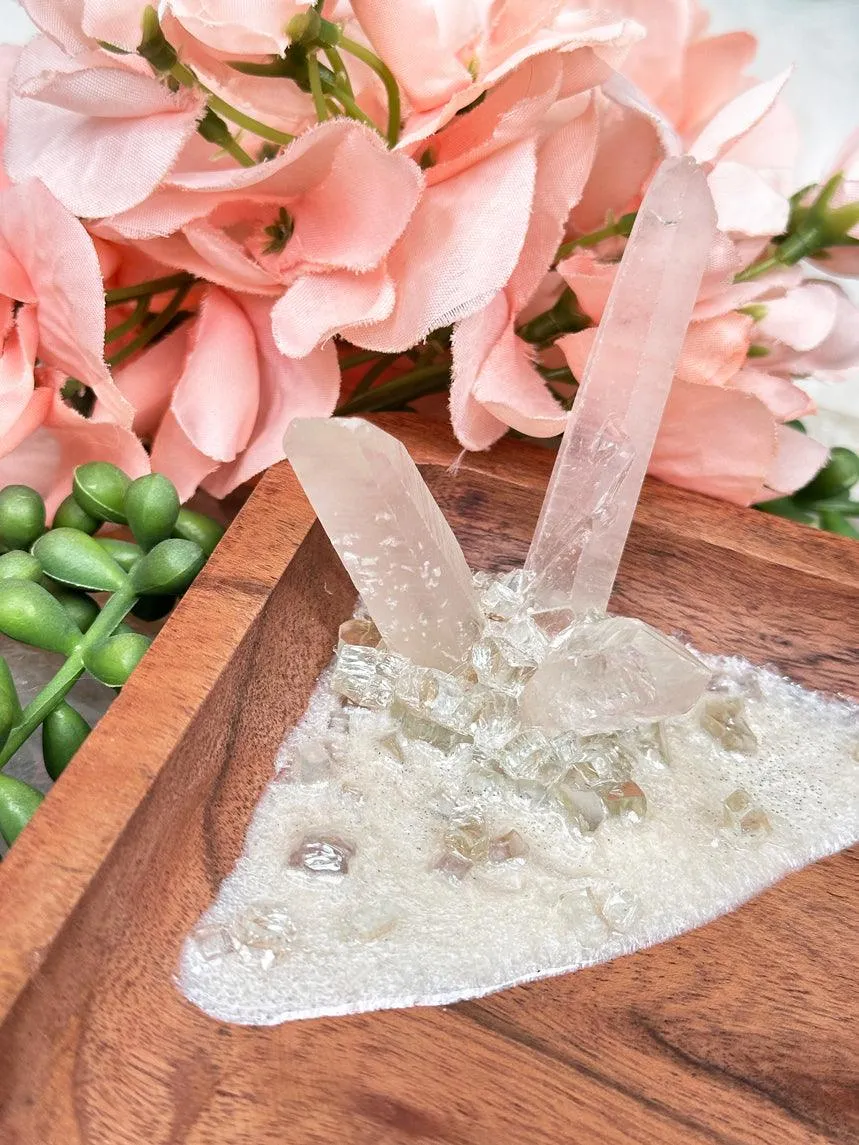 Geode Quartz Wood Tray