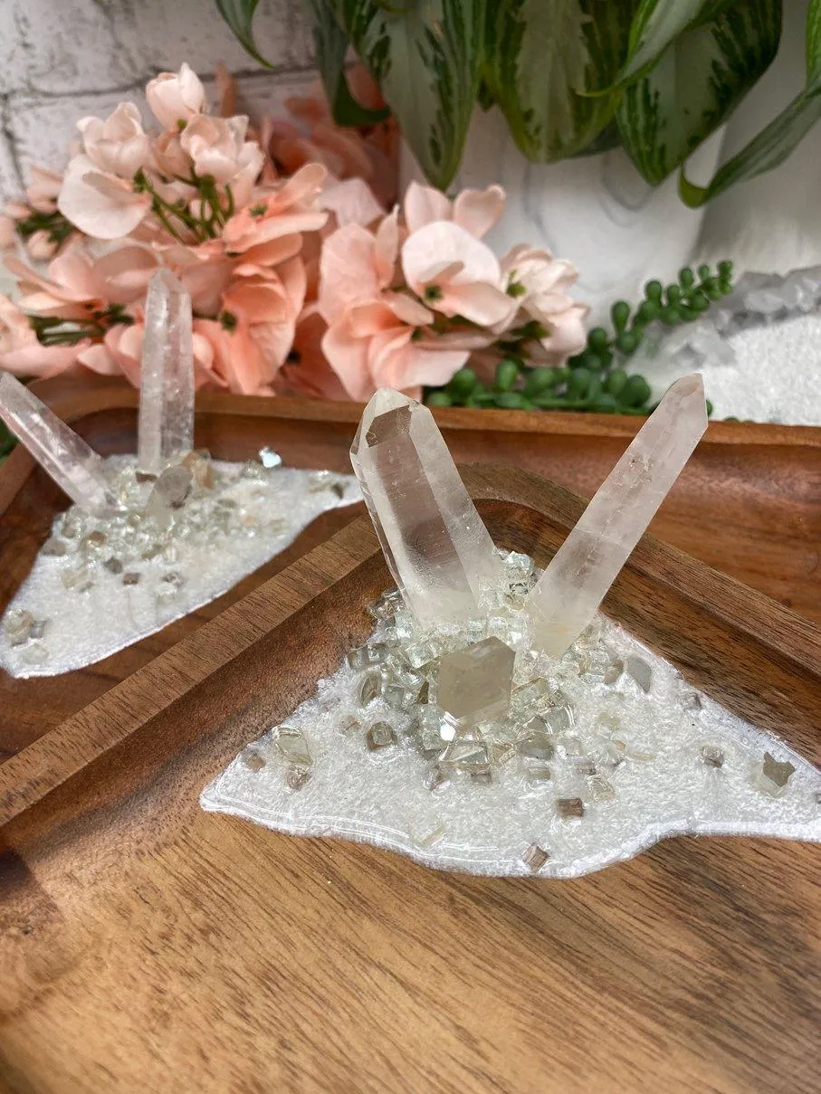 Geode Quartz Wood Tray