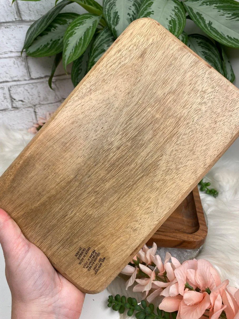 Geode Quartz Wood Tray