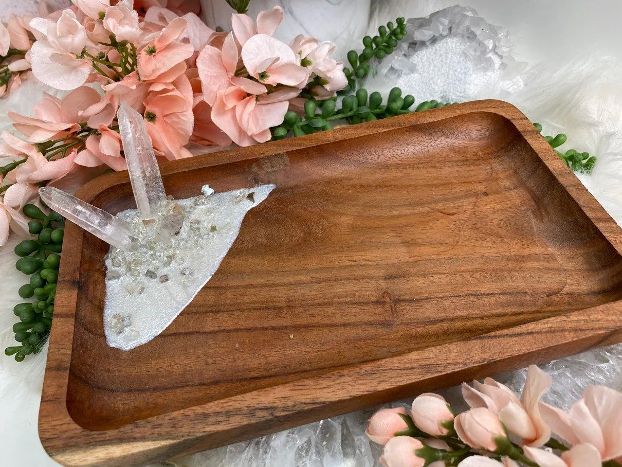 Geode Quartz Wood Tray