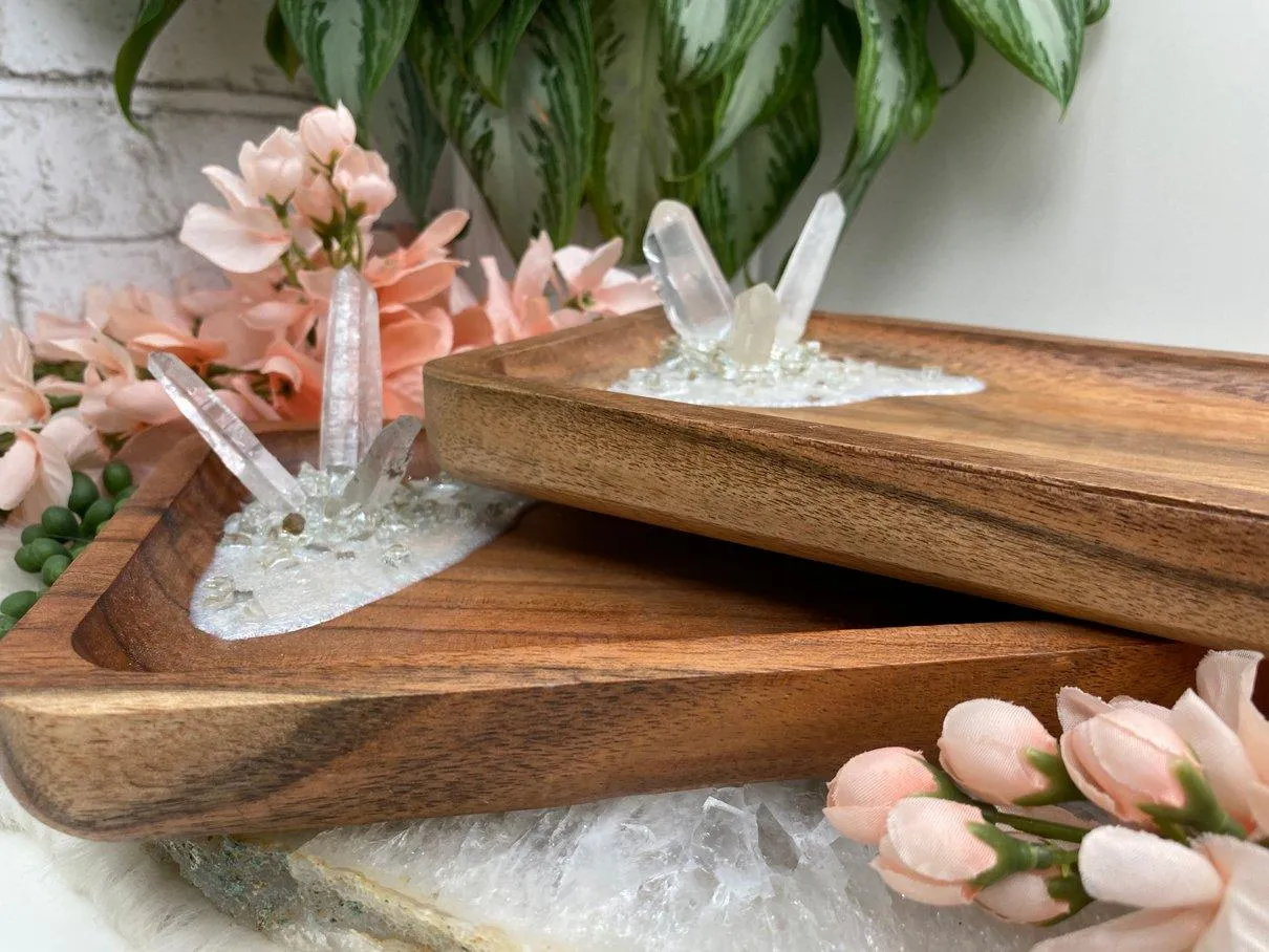 Geode Quartz Wood Tray