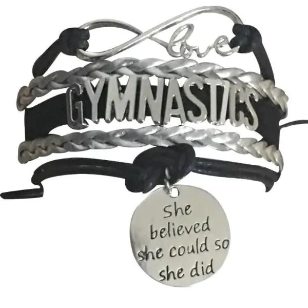 Girls Gymnastics She Could Infinity Bracelet- 13 Colors